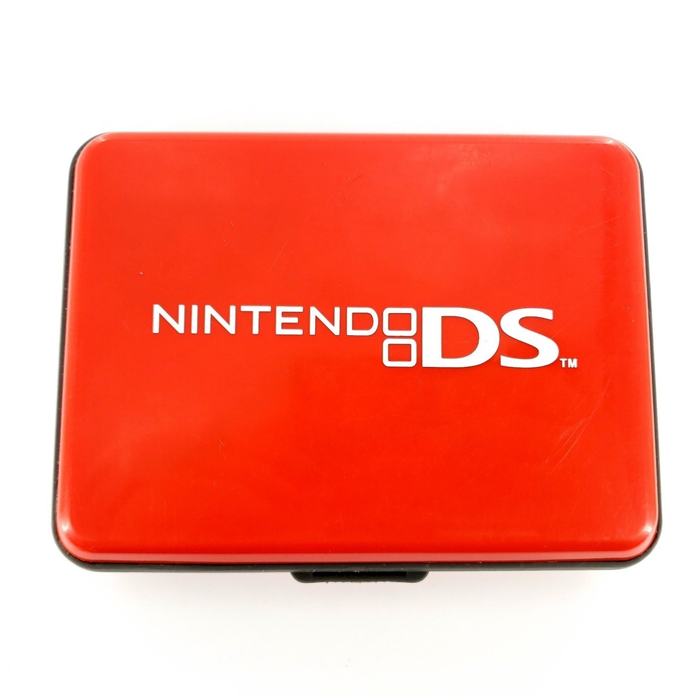 PowerA Nintendo DS Carrying Travel Storage Case Hard Shell Red HEAVILY SCRATCHED